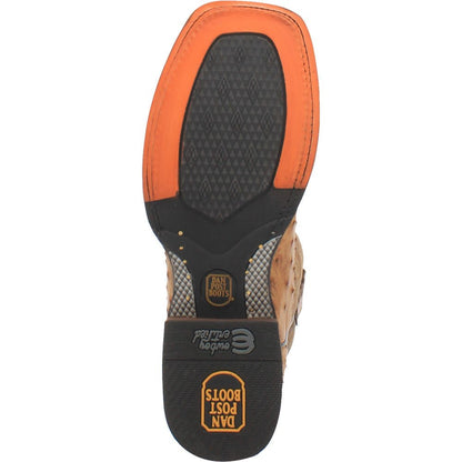 Dan Post Kershaw Saddle/Brown Genuine Ostrich 11” Cowboy Certified Leather Boot - shoeclassix.com
