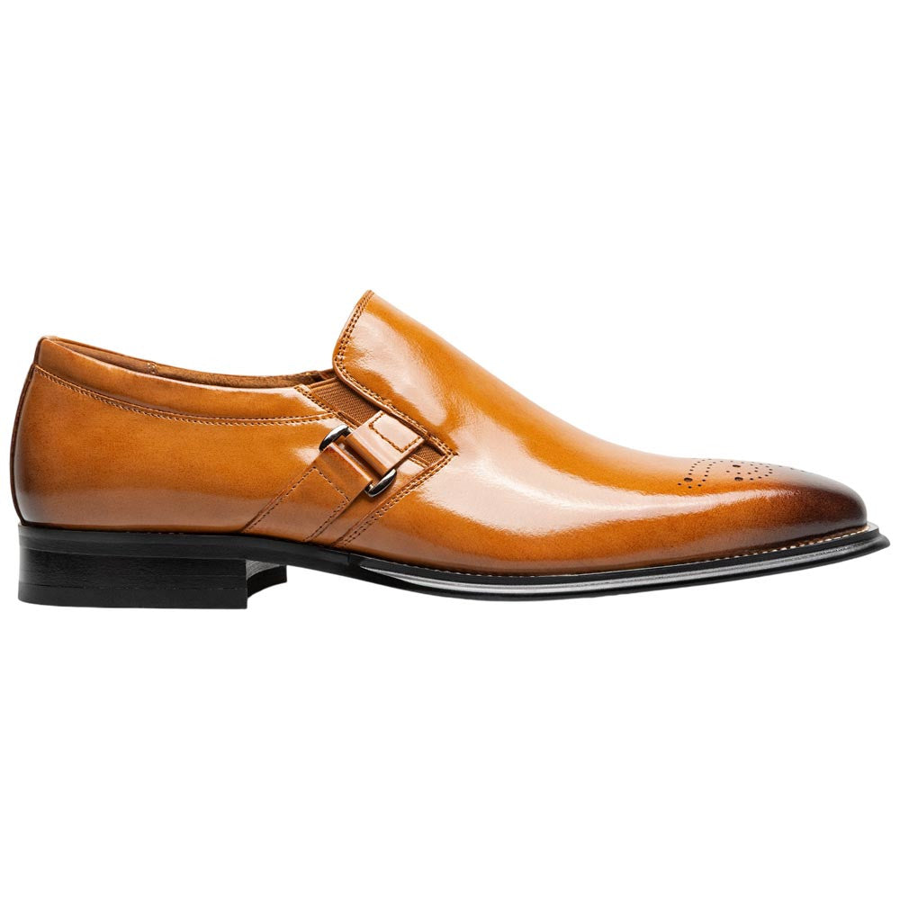 Stacy Adams Alistair Plain Toe Ornament Slip-On - Tan
