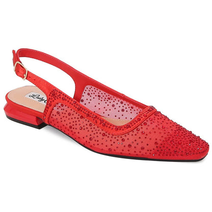 Lady Couture Kara 0.75” Block Heel Flats in Red