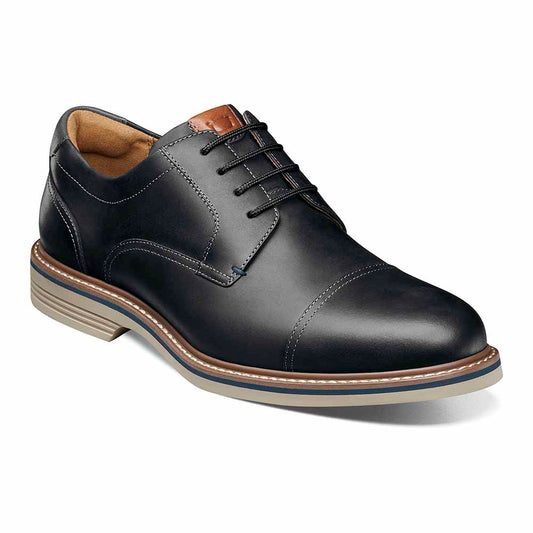 Florsheim Norwalk Black CH Soft Leather Cap Toe Casual Derby (USA Men Size)