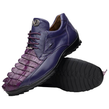 Marco Di Milano Udine Genuine Hornback Caiman & Calf Leather Sneaker - Purple
