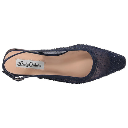 Lady Couture Kara 0.75” Block Heel Flats in Navy