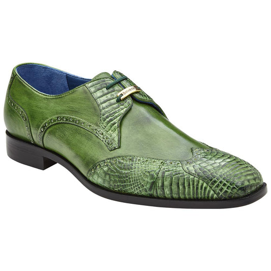 Belvedere Antonio Emerald American Alligator Skin Wingtip Derby (USA Men Size)