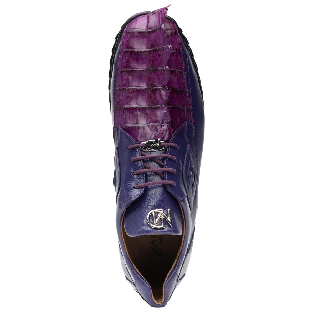 Marco Di Milano Udine Genuine Hornback Caiman & Calf Leather Sneaker - Purple