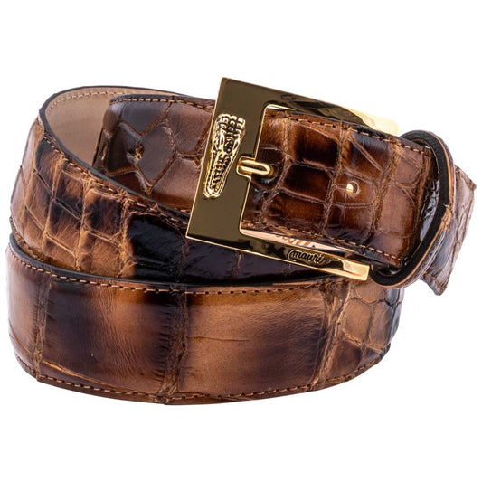 MAURI Men’s Alligator Leather Dune Smoke 40mm Luxury Dress Belt