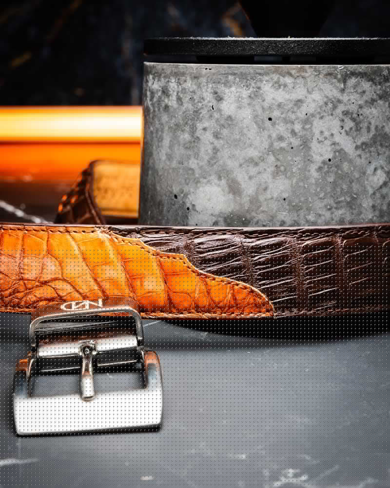 Marco Di Milano Men’s Caiman Back & Belly Leather Belt Luciano