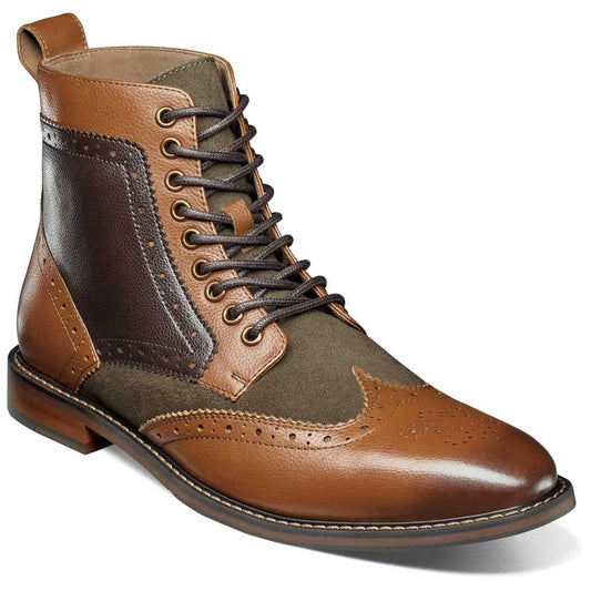 Finnegan Wingtip Lace Up Casual | Stacy Adams Casual Shoes in Olive Multi for Men