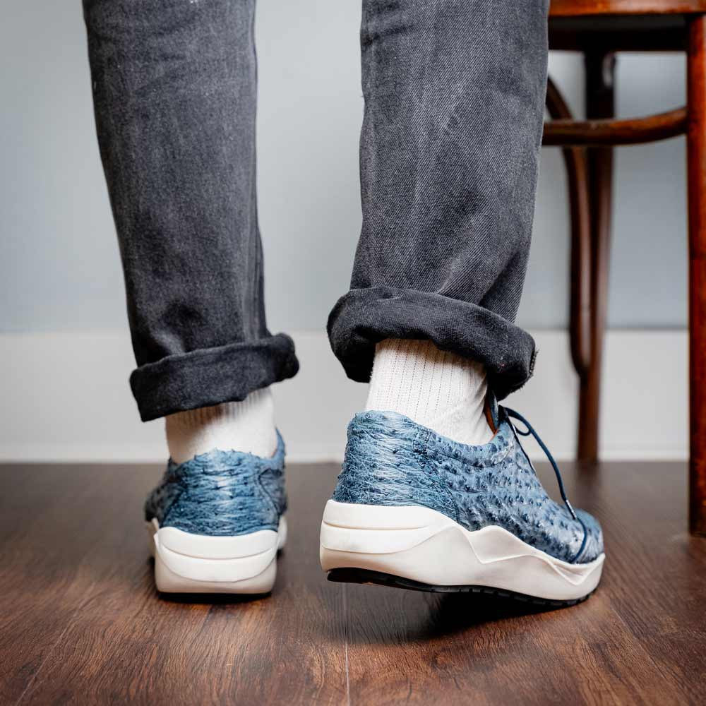 Varenna Men’s Genuine Full-Quill Qstrich Skin Luxury Sneaker | Marco Di Milano