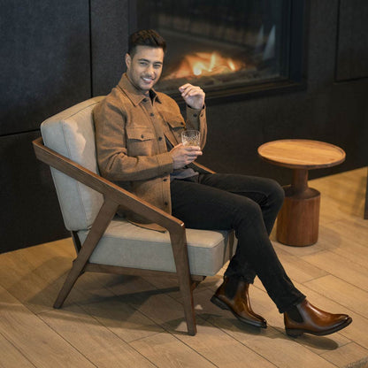 Florsheim Forge Cognac Smooth Leather Plain Toe Gore Chukka Boots (USA Men Size)