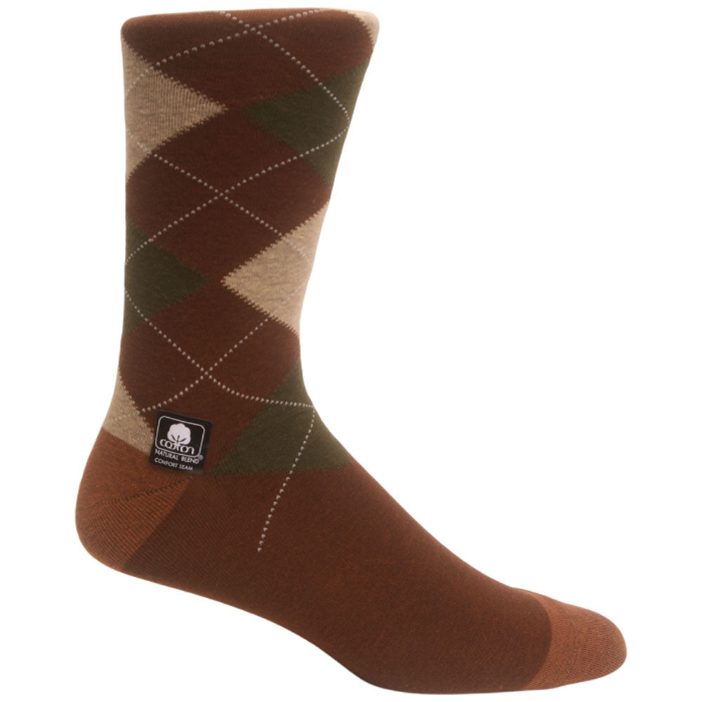 Block Multi-Color Olive Men’s Crew Dress Sock | Stacy Adams Premium Socks