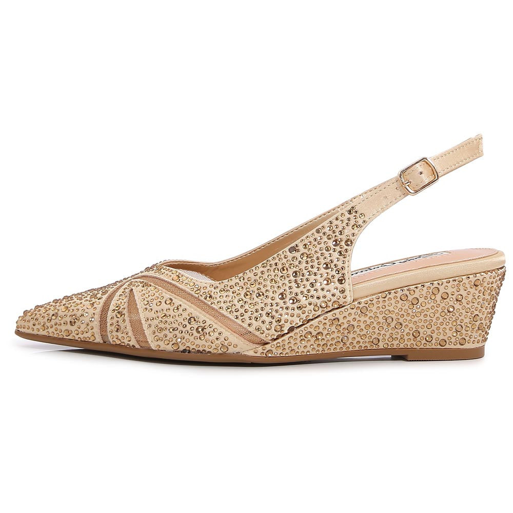Lady Couture Daniela 2" Wedge Pump in Gold
