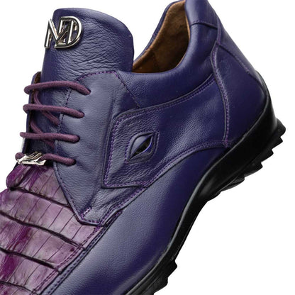 Marco Di Milano Udine Genuine Hornback Caiman & Calf Leather Sneaker - Purple