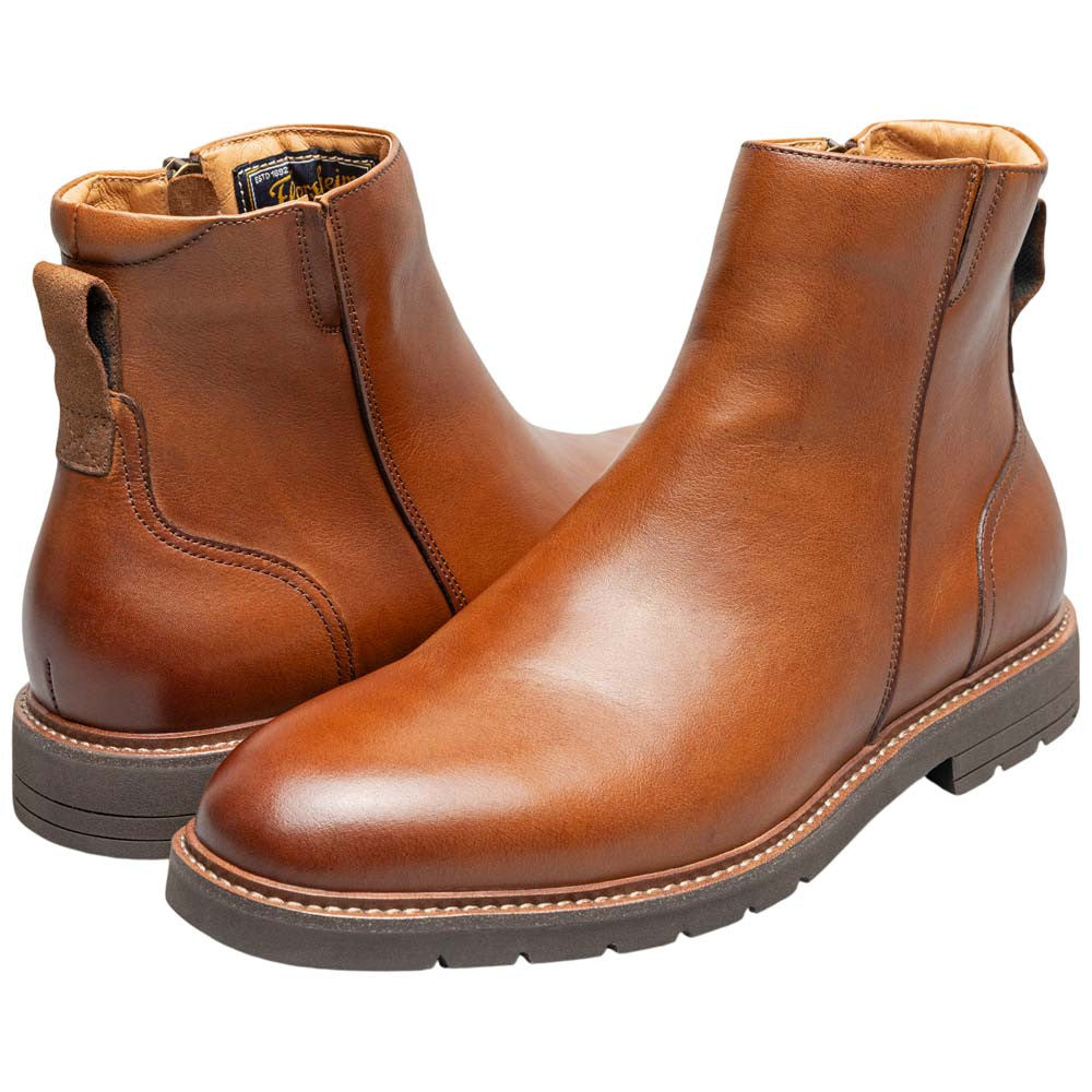 Florsheim Redford Cognac Men's Plain Toe Side Zip Boot