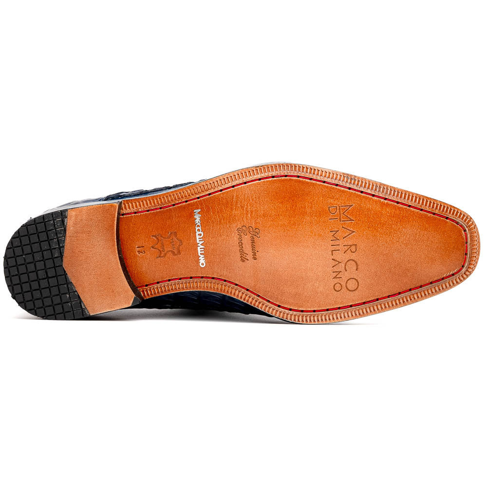 Caribe Men's Orix/Brown Genuine Caiman Crocodile Skin Derby | Marco Di Milano