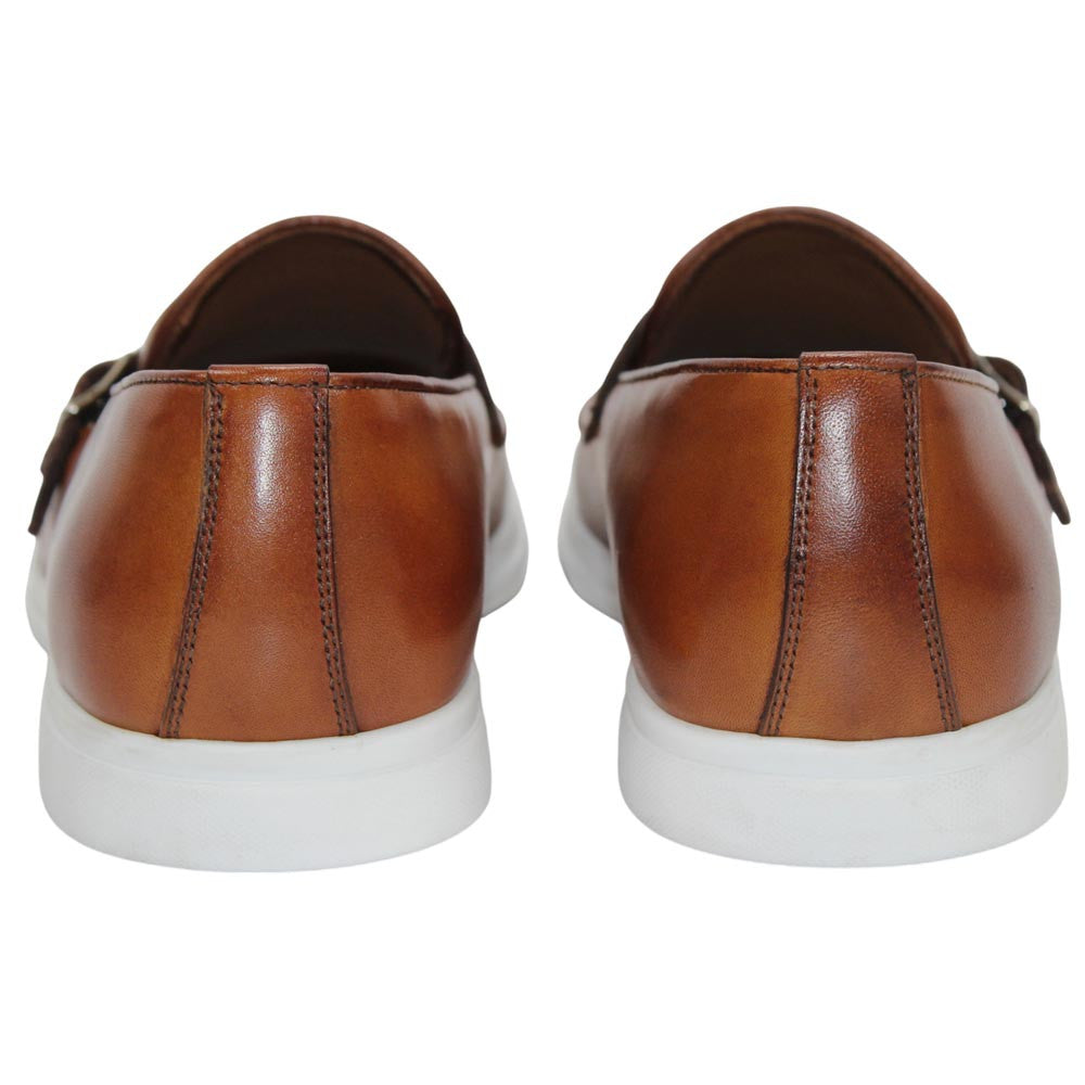 Duca Men's Rimini Cognac Italian Calf Leather Slip-On Loafer