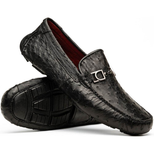 Bolonia Men’s Genuine Ostrich Horse-Bit Driver Loafers | Marco Di Milano
