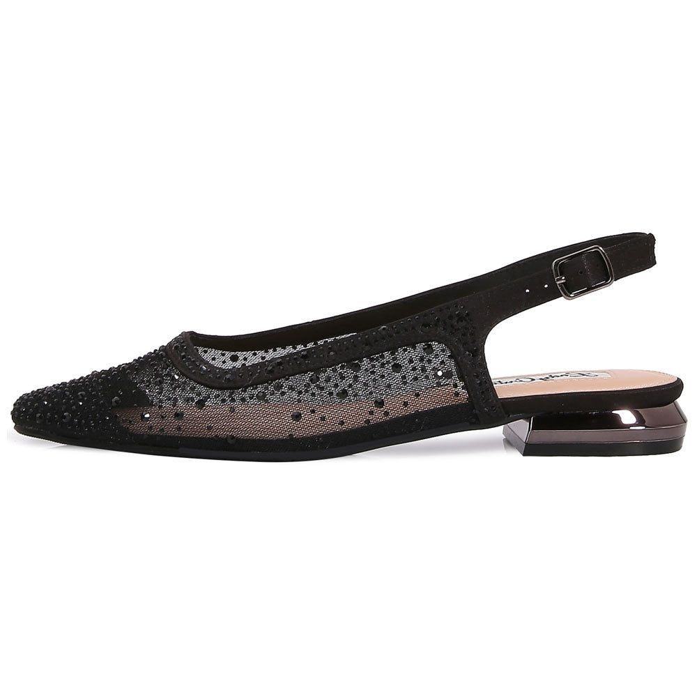 Lady Couture Kara 0.75” Block Heel Flats in Black