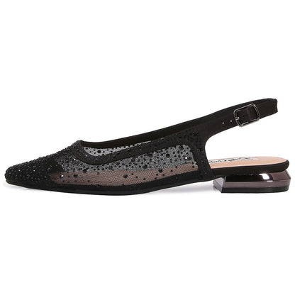 Lady Couture Kara 0.75” Block Heel Flats in Black