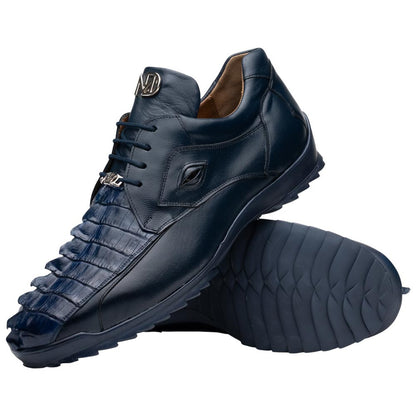 Marco Di Milano Udine Genuine Hornback Caiman & Calf Leather Sneaker - Navy
