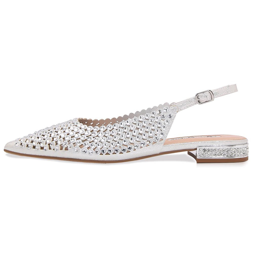 Lady Couture 0.75” Heel Emmy Flats in Silver