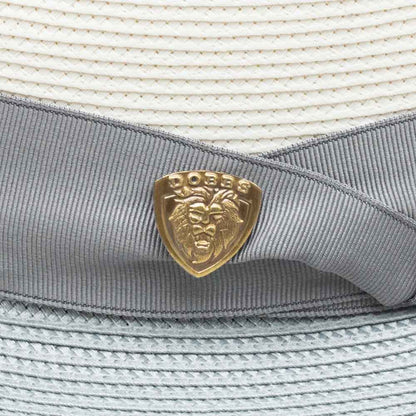 Dobbs Toledo Milan Straw Hat in Beige/Grey