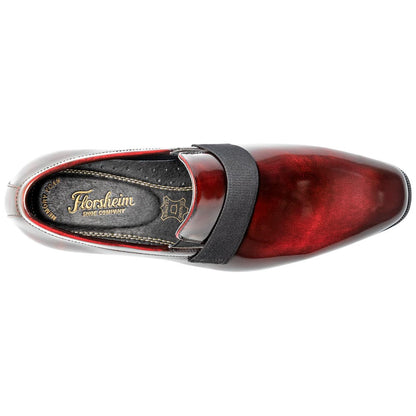 Florsheim Men's Hi Gloss Patent Leather Strap Burgundy Loafer