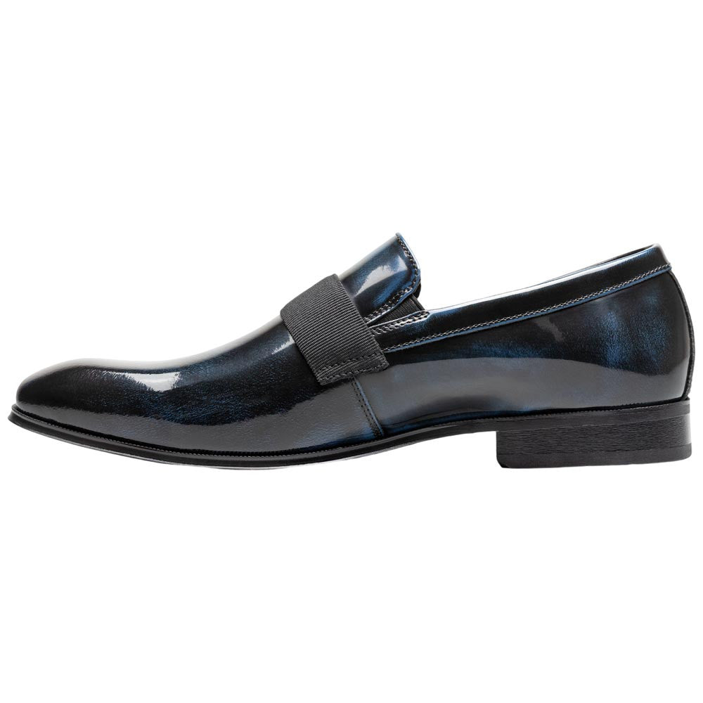 Florsheim Men's High Gloss Patent Leather Strap Navy Loafer