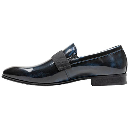 Florsheim Men's High Gloss Patent Leather Strap Navy Loafer