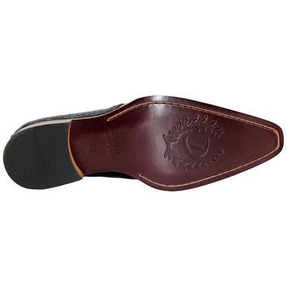 Duca Velentano Navy & Brandy Calf-Skin, Crocodile Print Derby Oxfords