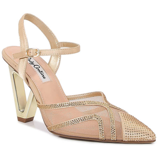 Lady Couture Gala 3.5” Sculpted Heel Pumps in Gold