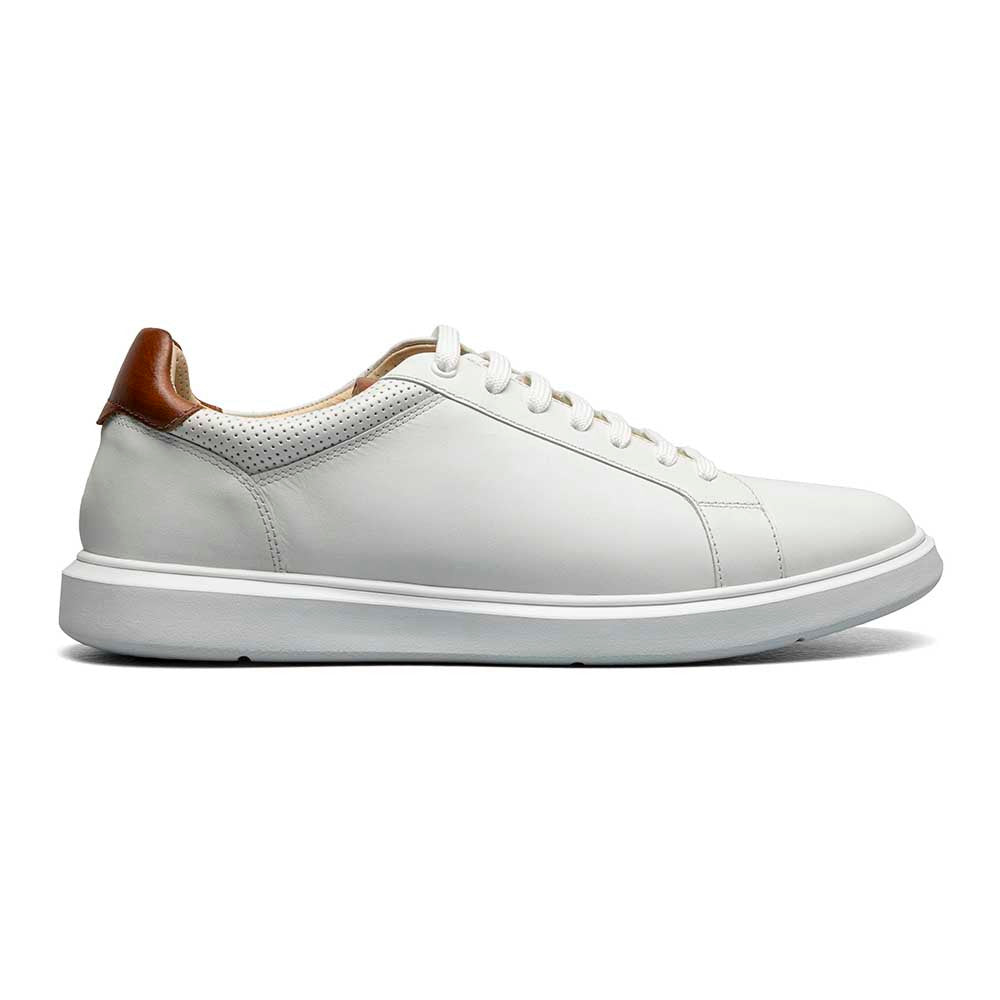 Florsheim Social White Smooth Leather Lace to Toe Casual Sneaker (USA Men Size)