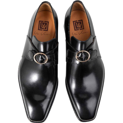 Ugo Vasare Christopher Black Calfskin Leather Shoes