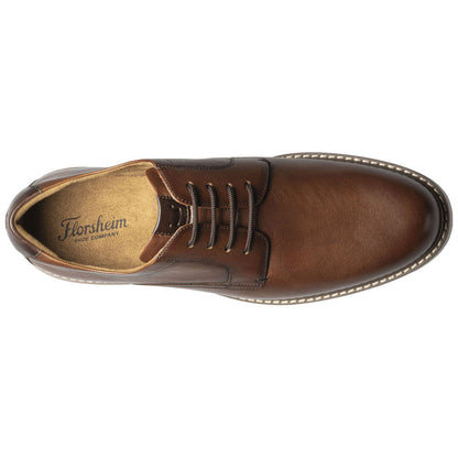 Norwalk PlainToe Oxford | Florsheim Cognac Tumbled Dress Shoes for Men