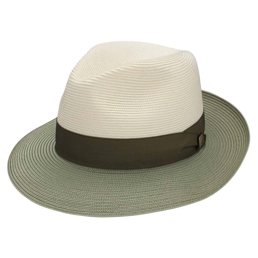 Dobbs Toledo Ivory/Olive Florentine Milan Straw Hat
