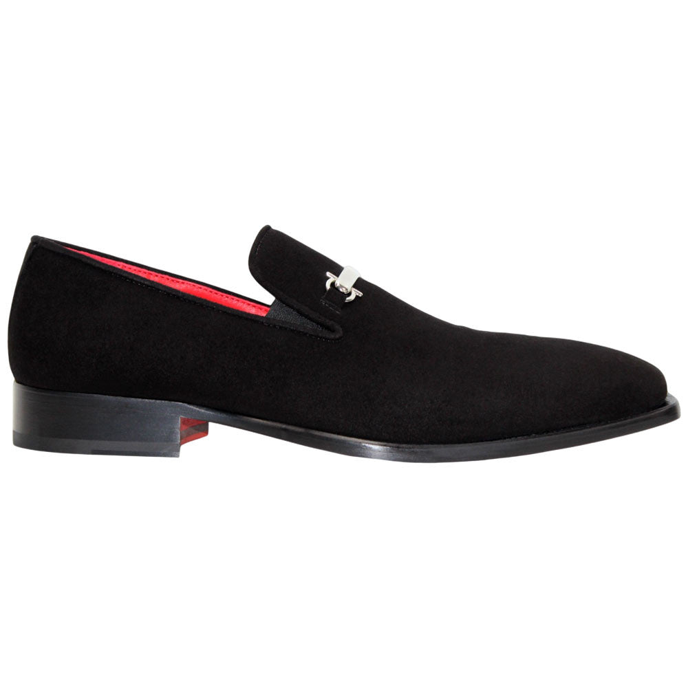 Francesco Black Suede Leather Loafers | Emilio Franco Dress Loafers for Men