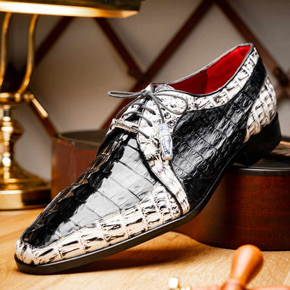 Marco Di Milano Caribe Derby Newspaper/Black Caiman Shoes