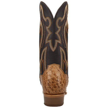 Dan Post Grit Tan Full Quill Ostrich Snip Toe Western Cowboy Boots