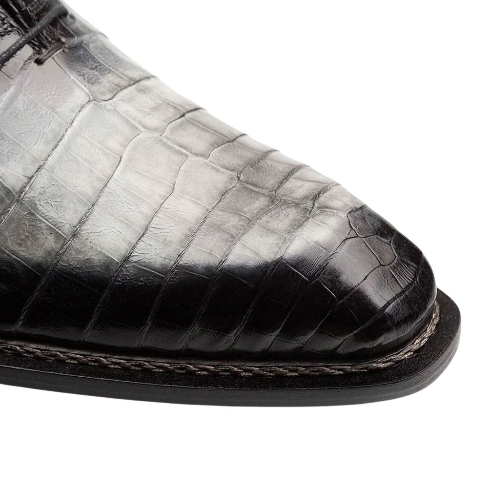Mezlan of Spain Westside Two-Tone Genuine Crocodile Skin Oxford Dress Shoes in Grey/Black
