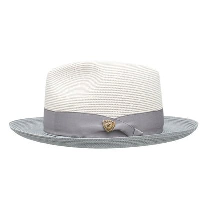 Dobbs Toledo Milan Straw Hat in Beige/Grey