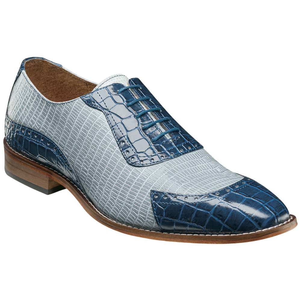 Stacy Adams Tarango Modified Cap Toe Dark Blue Multi Oxford Shoes for Men