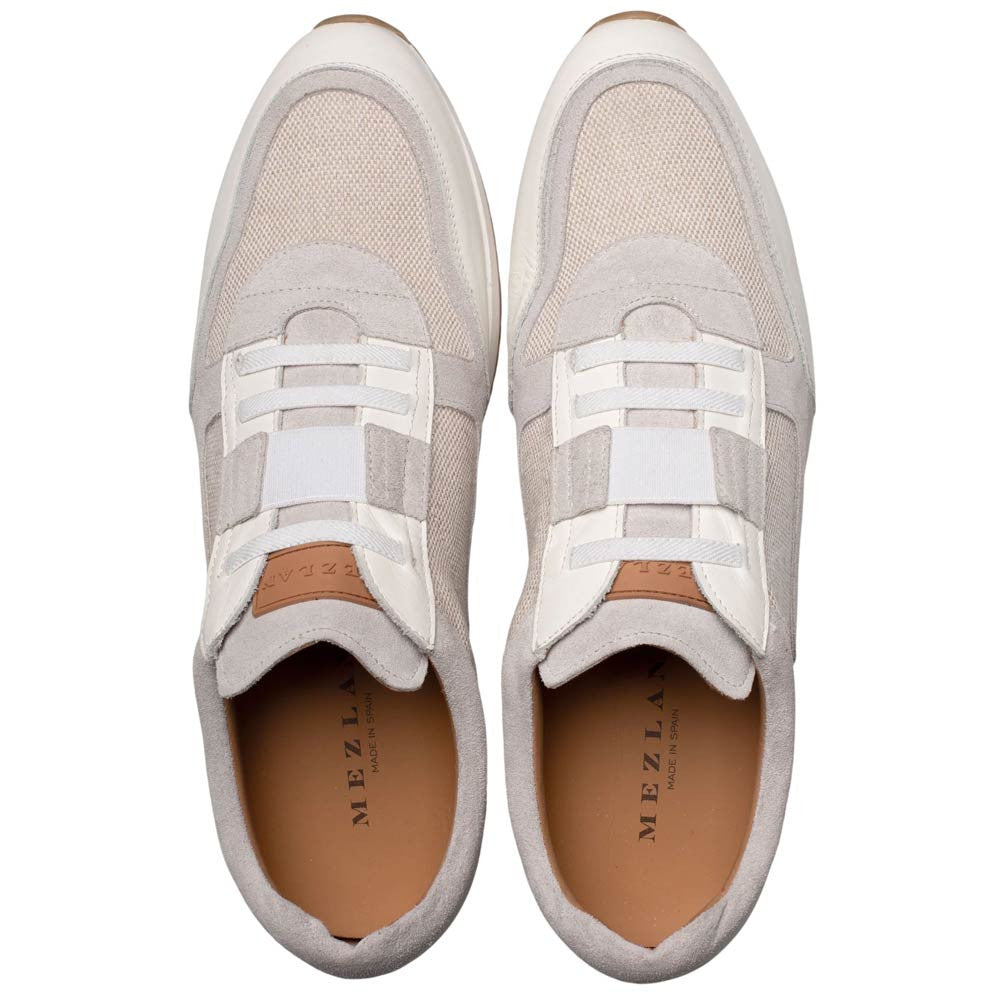 Mezlan Shoes Men’s Bone Suede & Linen Riumar Hybrid Sneaker