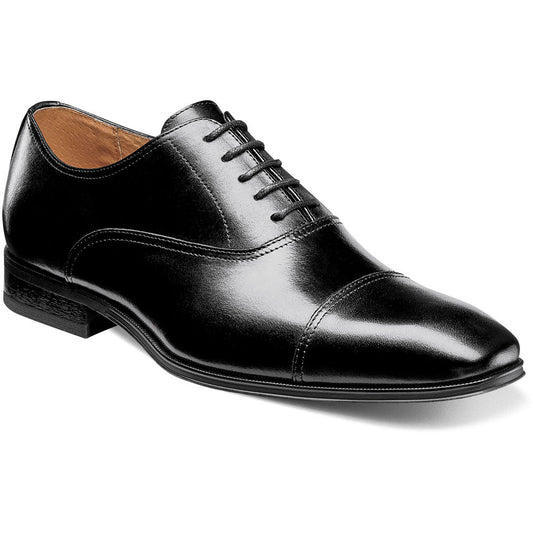 Florsheim Corbetta Black Smooth Leather Cap Toe Oxford Shoes (USA Men Size)