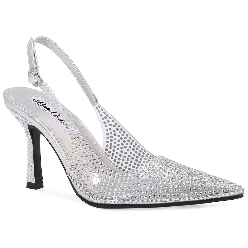 Lady Couture Irene 3.5” High Heel Pumps in Silver