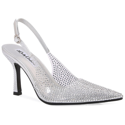 Lady Couture Irene 3.5” High Heel Pumps in Silver