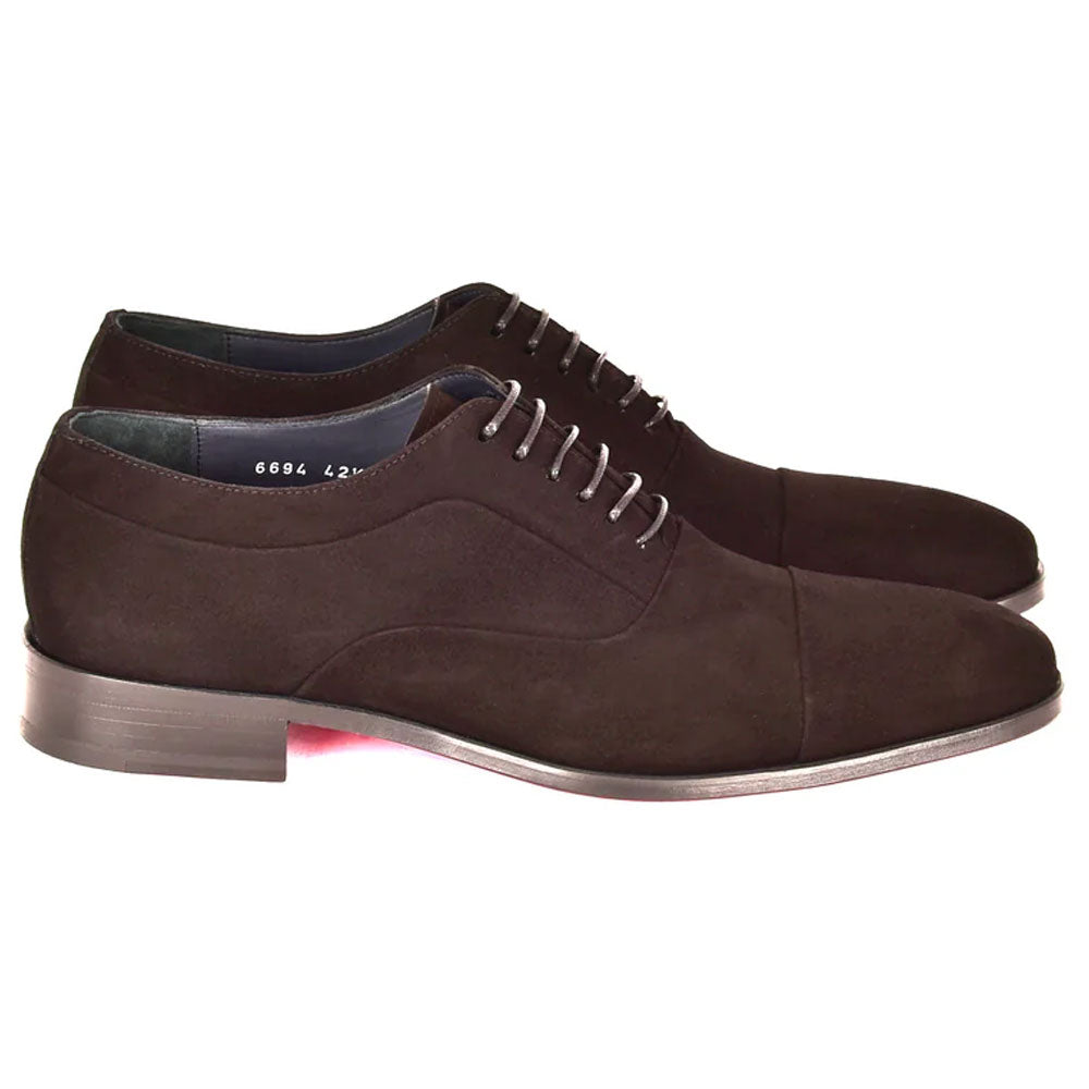 Corrente Men’s Black Suede Cap Toe Lace-Up Loafer