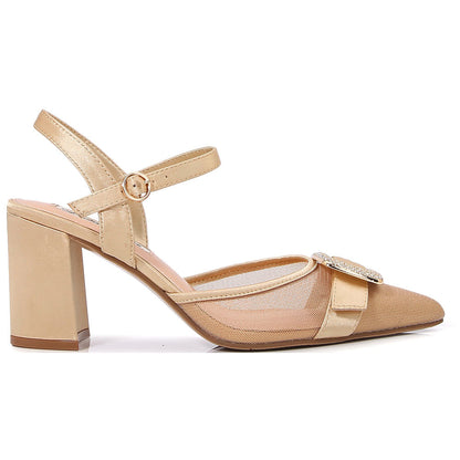 Lady Couture Bianca 3” Heel Pump in Gold