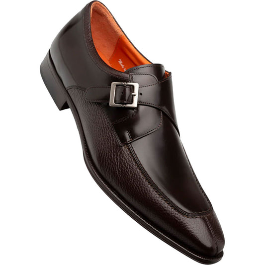 Mezlan Men's Pego Deerskin & Calfskin Monk Strap in Blue