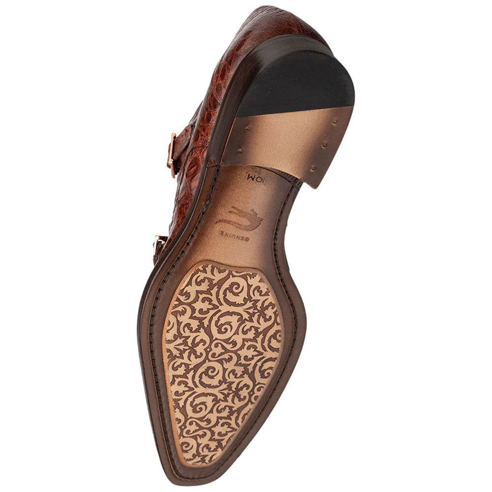 Mezlan of Spain Doyers Genuine Crocodile Skin Double Monk Strap Dress Shoes in Sport