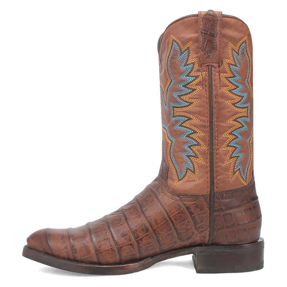 Dingo TrailBoss Brown Crocodile Print Round Toe Western Cowboy Boot(US Men Size)