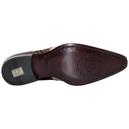 Valentano Chocolate/Beige Calfskin Coroco Print Oxfords | Duca Dress Shoes for Men
